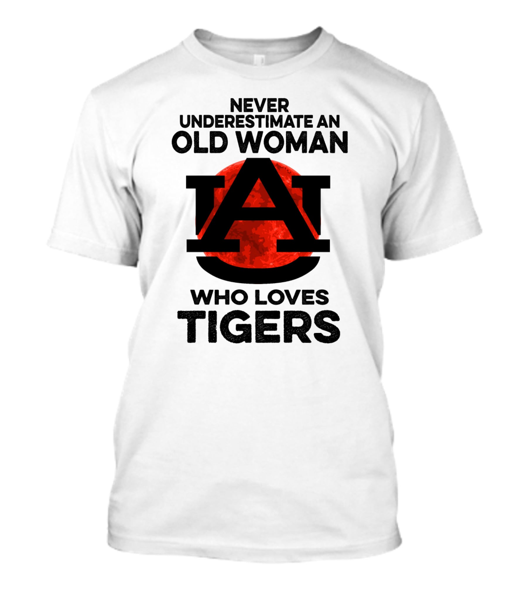 Never Underestimate An Old Woman Who Loves Auburn Tigers T-Shirt