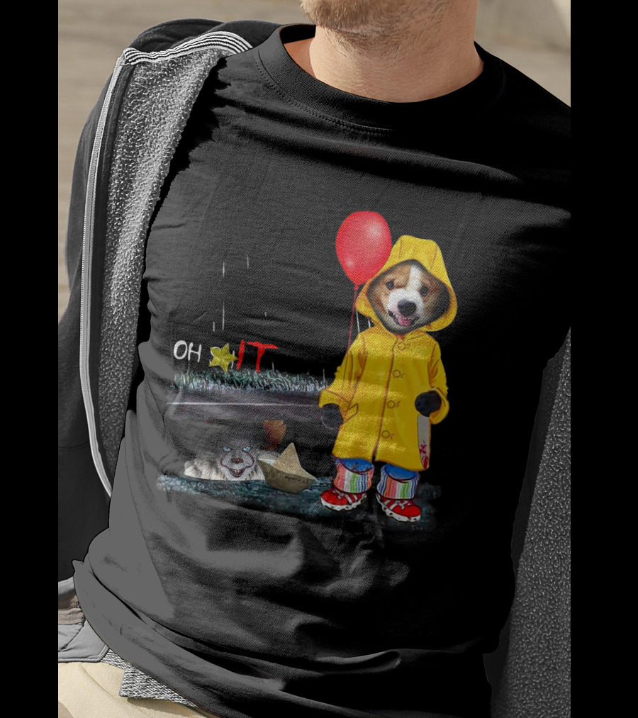 Oh Corgi IT Raincoat Balloon T-Shirt