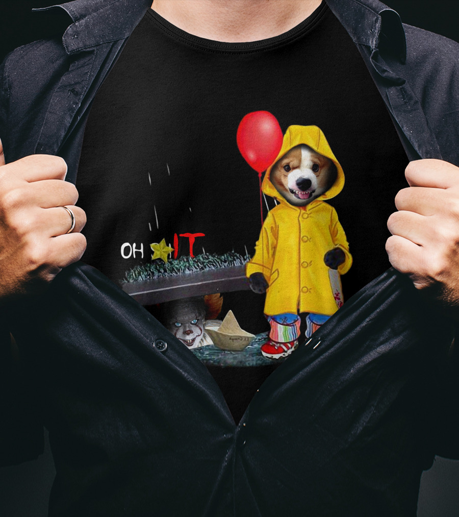 Oh Corgi IT Raincoat Balloon T-Shirt