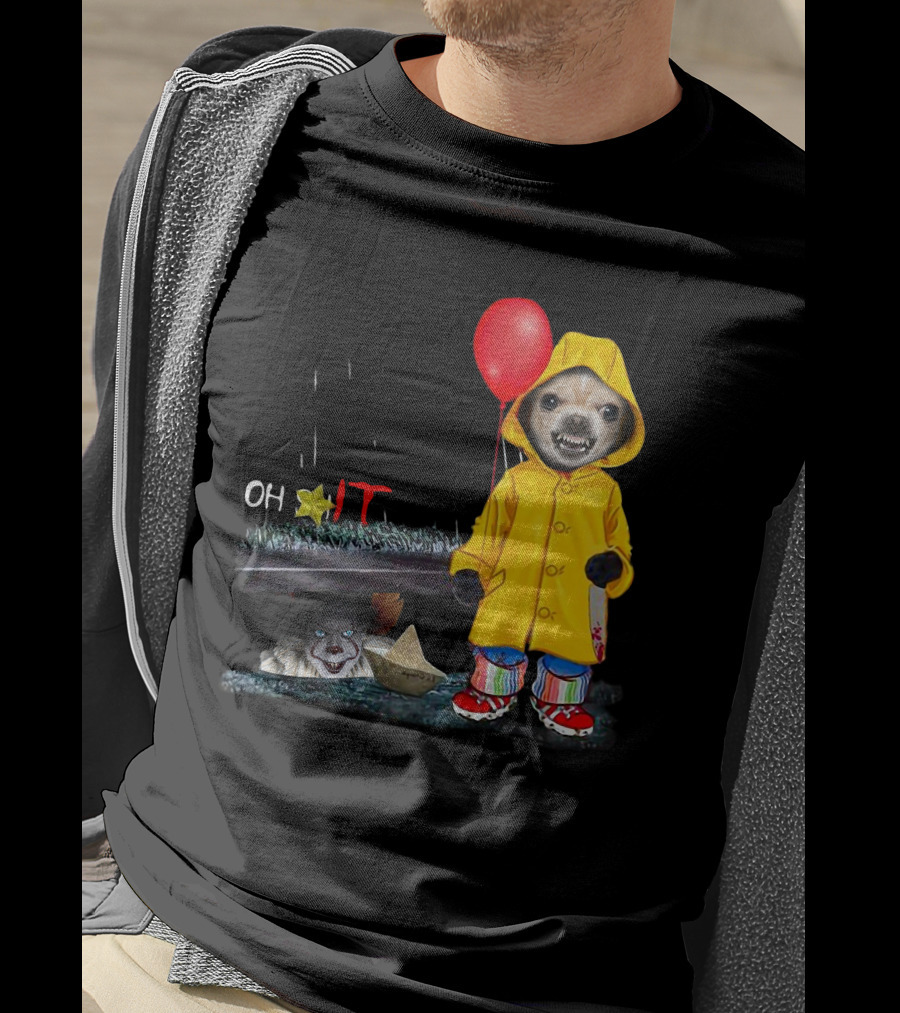 Oh ★IT ChihuahuaDs Raincoat Red Balloon Pennywise Sewers T-Shirt