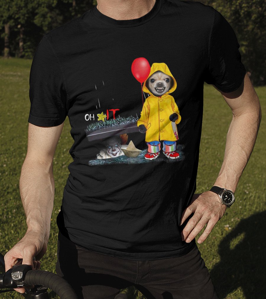 Oh ★IT ChihuahuaDs Raincoat Red Balloon Pennywise Sewers T-Shirt