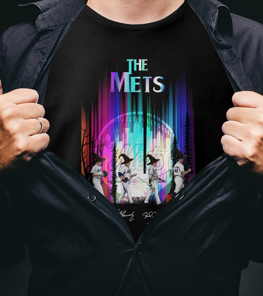 The Mets Neon Forest Baseball Player Walk With Signatures T-Shirt