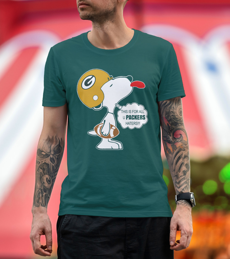Green Bay Packers Snoopy Helmet Football Packers Haters T-Shirt