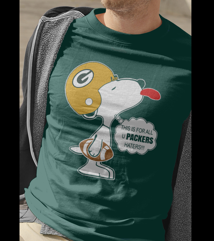 Green Bay Packers Snoopy Helmet Football Packers Haters T-Shirt