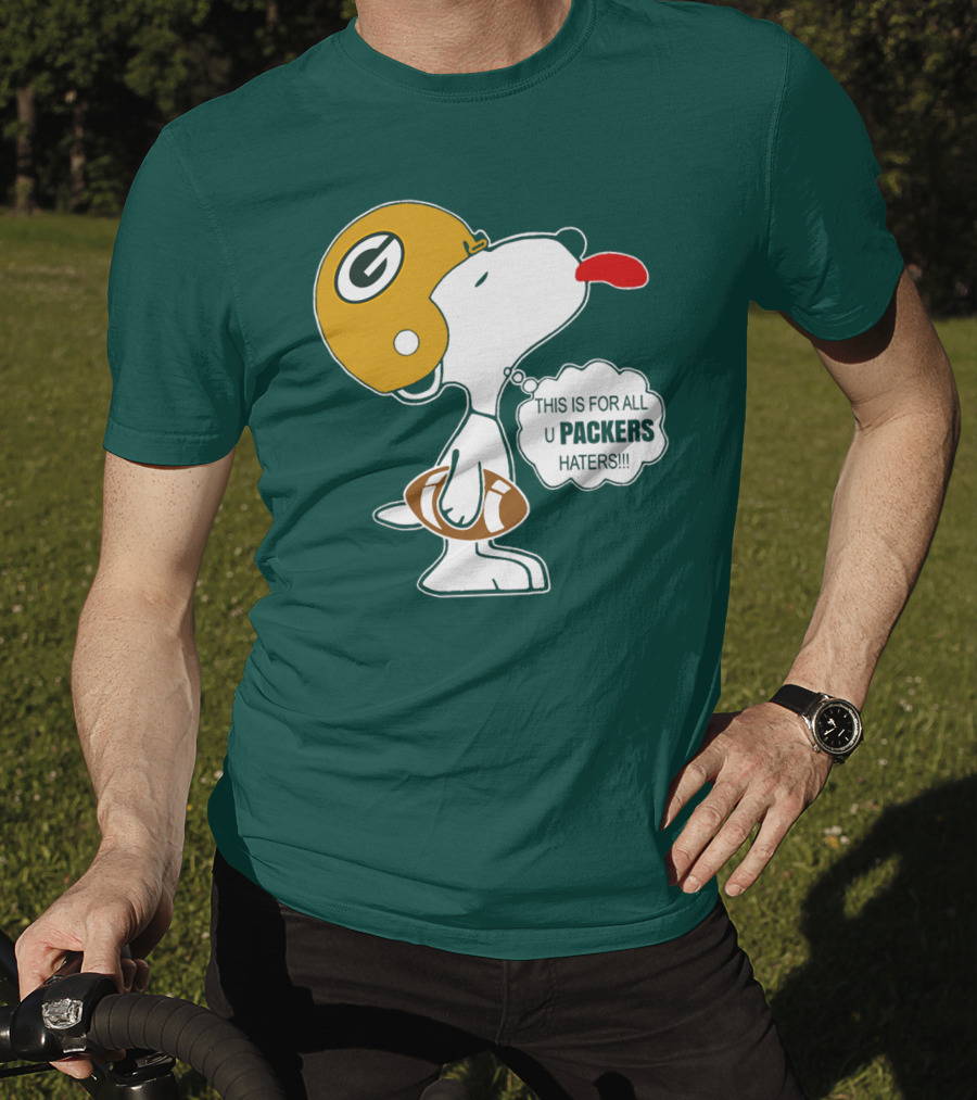 Green Bay Packers Snoopy Helmet Football Packers Haters T-Shirt