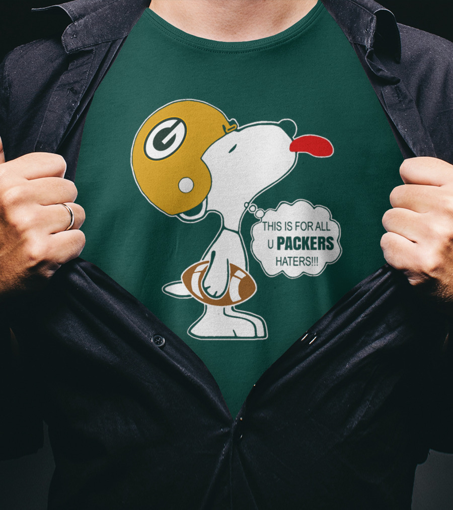 Green Bay Packers Snoopy Helmet Football Packers Haters T-Shirt