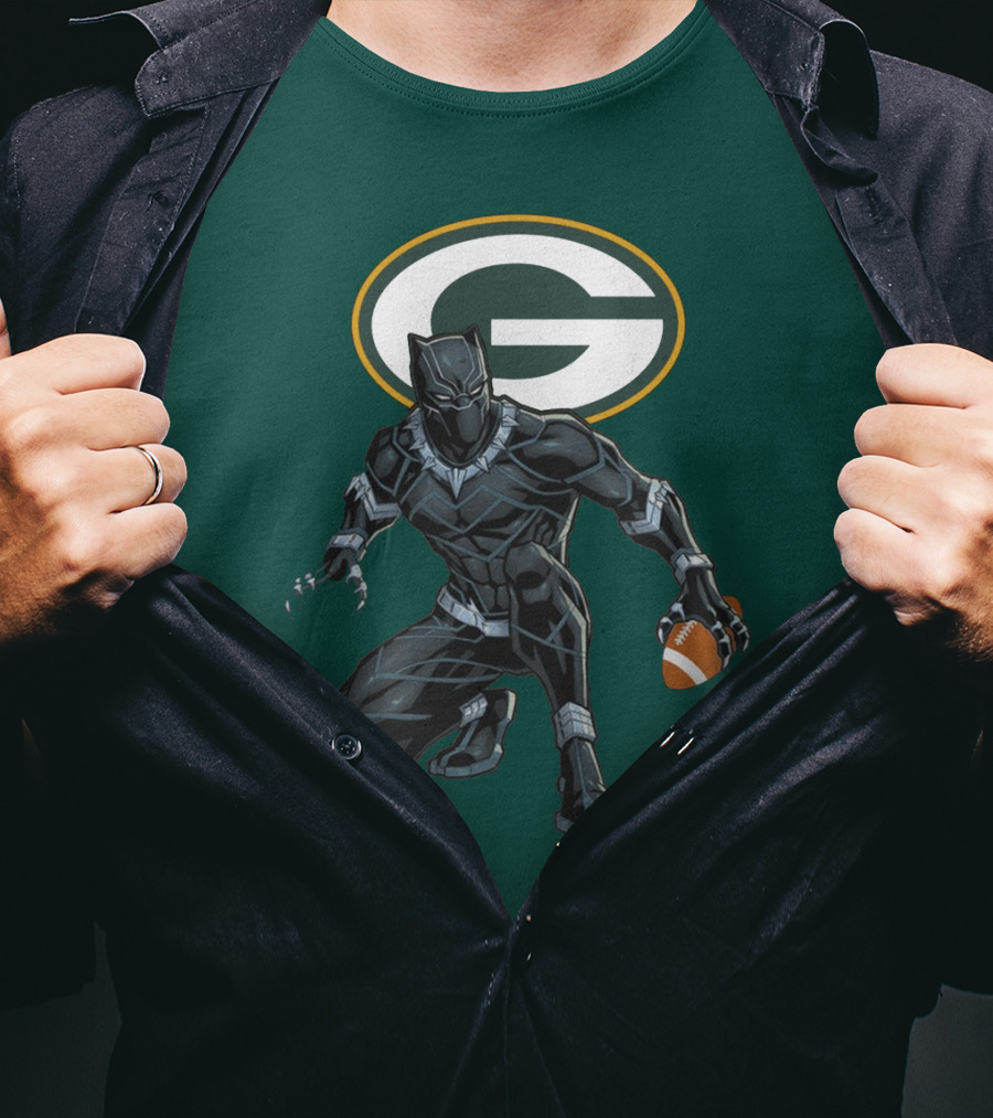 Green Bay Packers Wakanda Football Panther T-Shirt