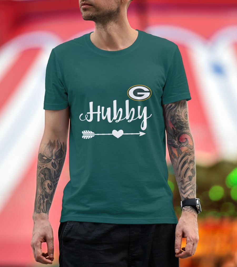 Green Bay Packers Hubby Arrow Heart T-Shirt