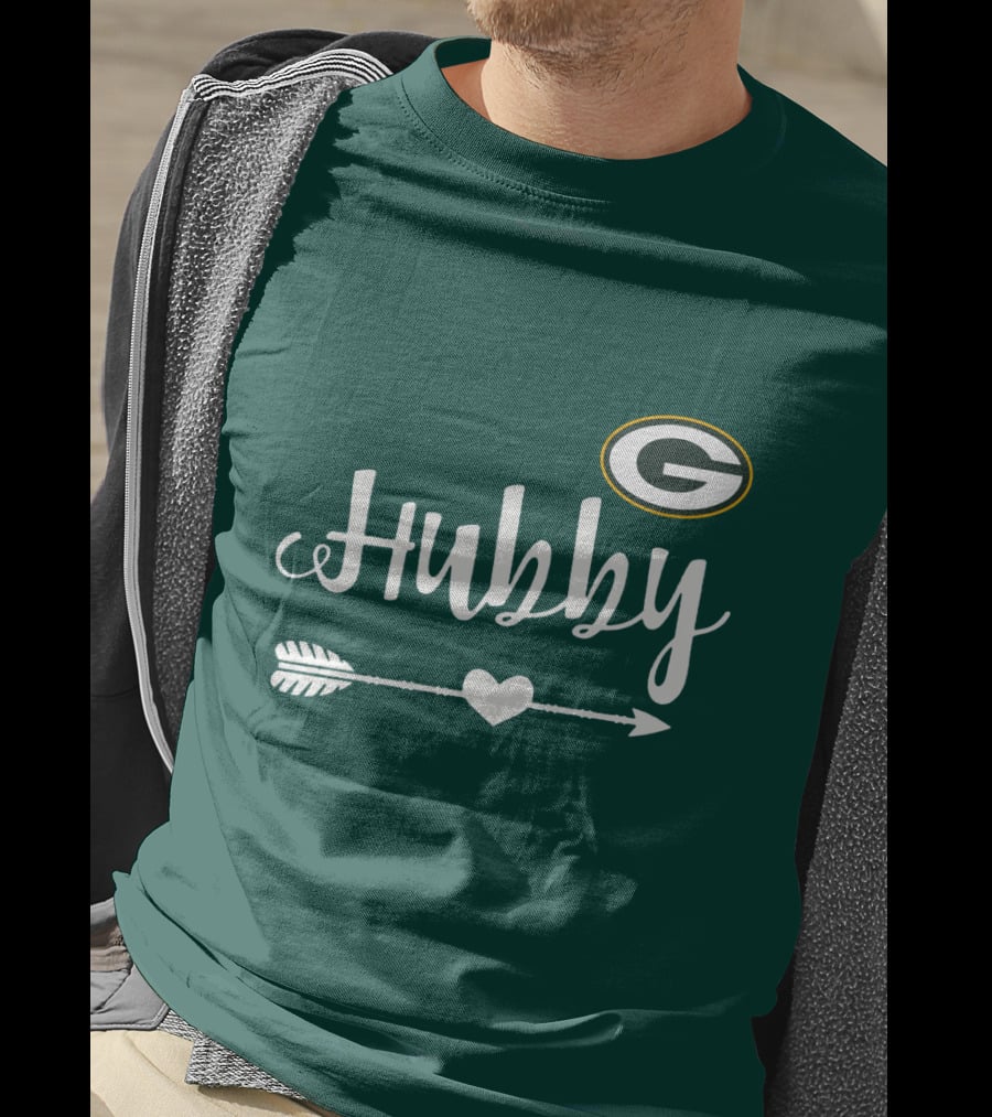 Green Bay Packers Hubby Arrow Heart T-Shirt