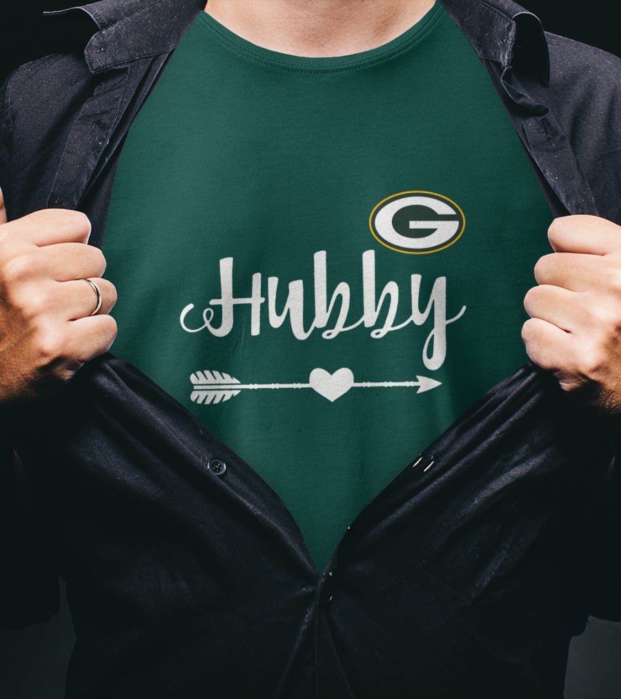 Green Bay Packers Hubby Arrow Heart T-Shirt