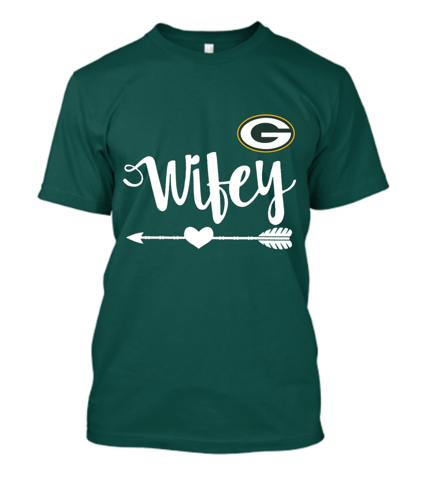 Wifey Green Bay Packers Arrow Heart T-Shirt