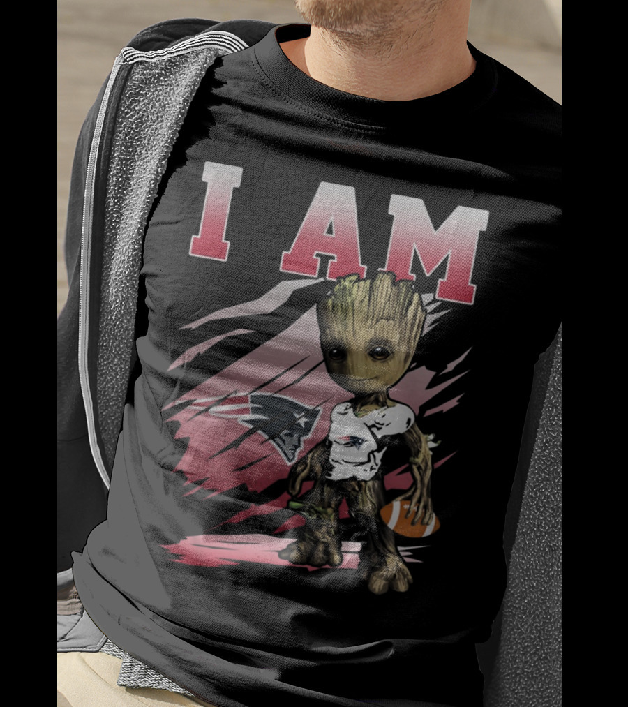 I Am New England Patriots Football Groot T-Shirt