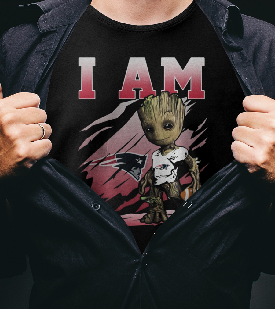 I Am New England Patriots Football Groot T-Shirt