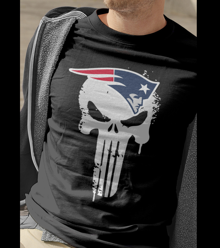 New England Patriots Punisher Skull T-Shirt