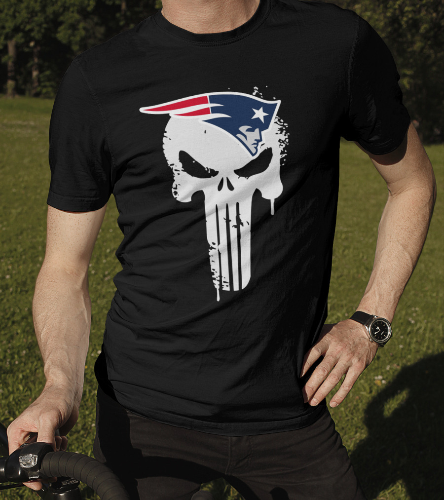 New England Patriots Punisher Skull T-Shirt