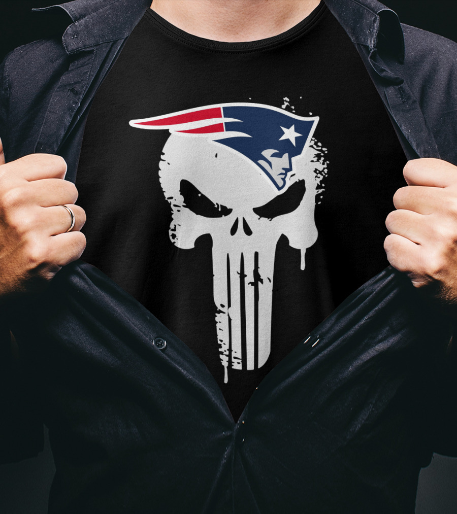 New England Patriots Punisher Skull T-Shirt
