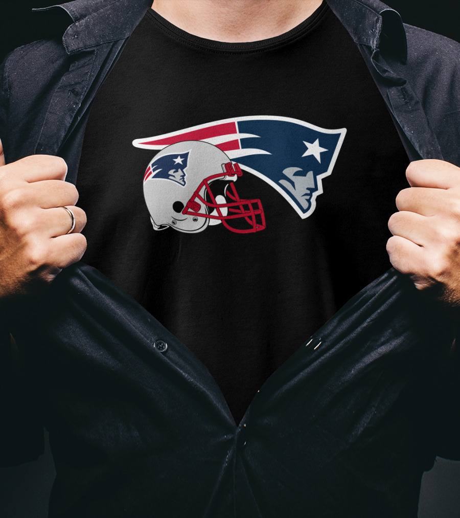 New England Patriots Helmet And Logo Patriots Football Team T-Shirt
