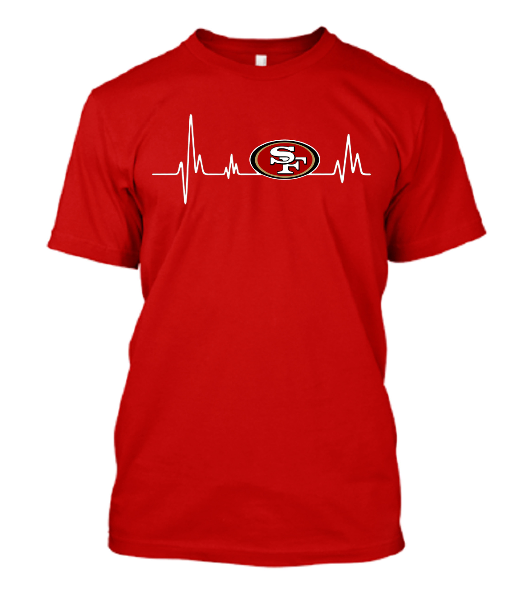 San Francisco 49ers Heartbeat Logo Red T-Shirt
