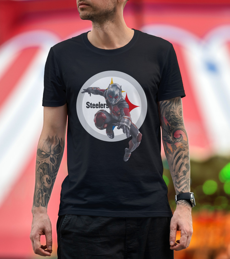 Pittsburgh Steelers Ant-Man Marvel Crossover T-Shirt