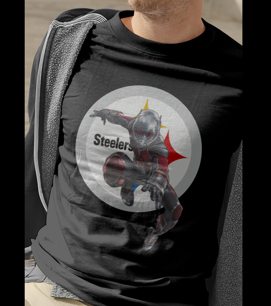 Pittsburgh Steelers Ant-Man Marvel Crossover T-Shirt