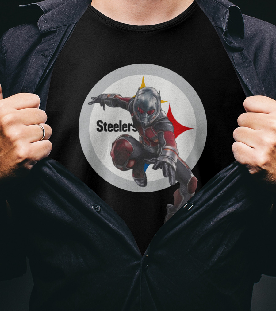 Pittsburgh Steelers Ant-Man Marvel Crossover T-Shirt