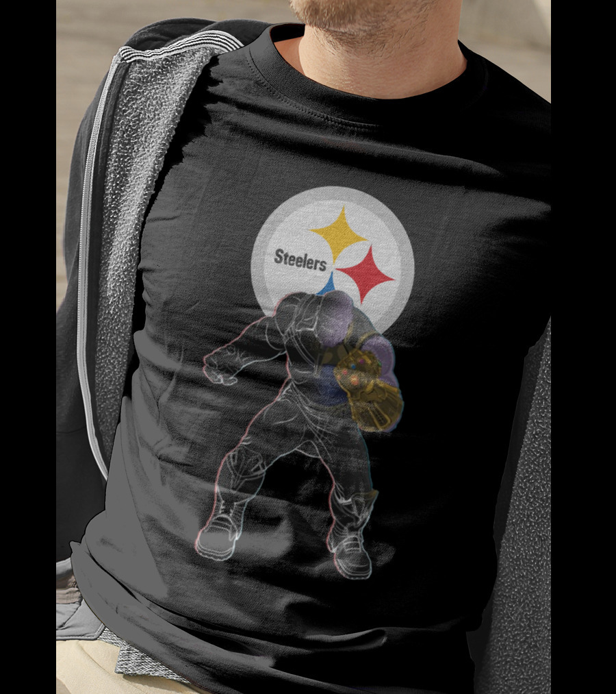 Steelers Nfl Team With Infinity Gauntlet Comic Crossover T-Shirt