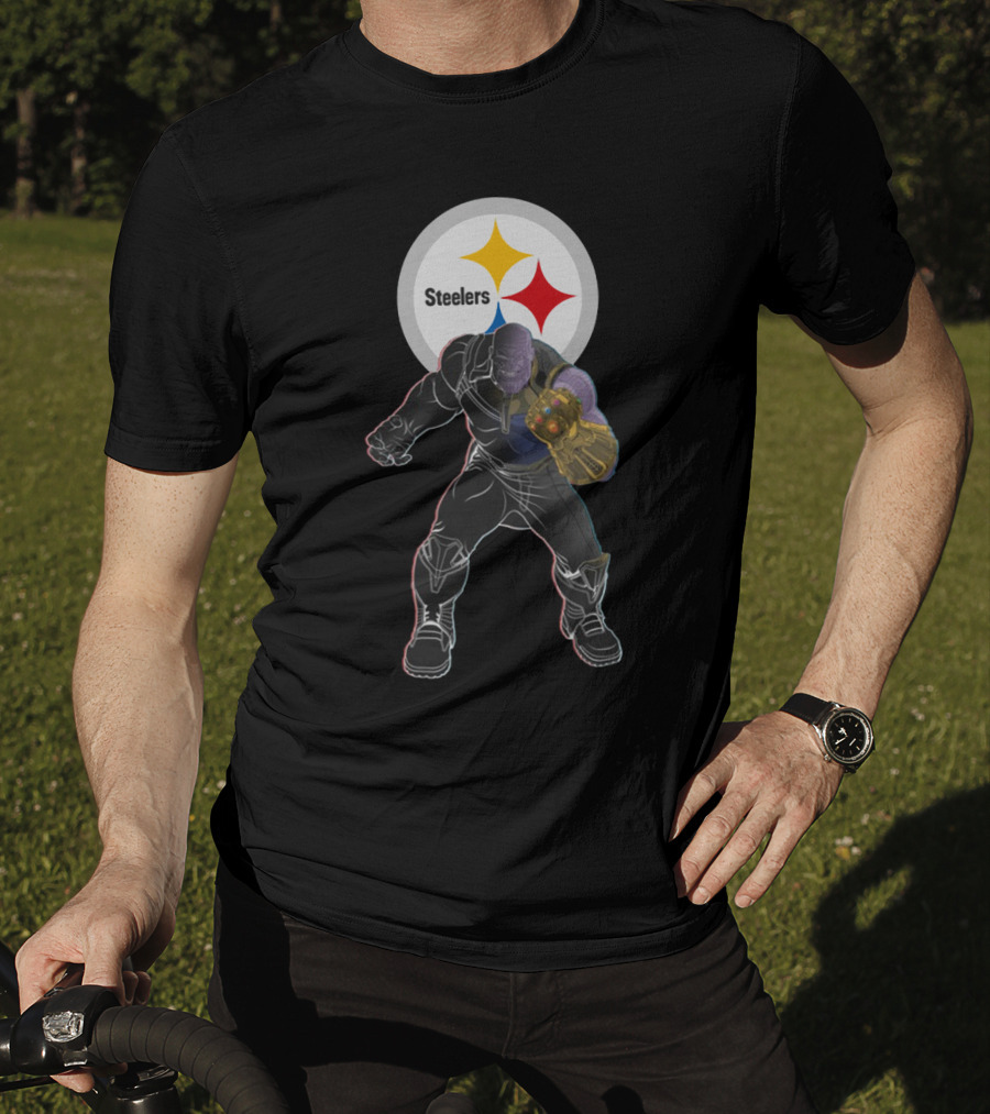 Steelers Nfl Team With Infinity Gauntlet Comic Crossover T-Shirt