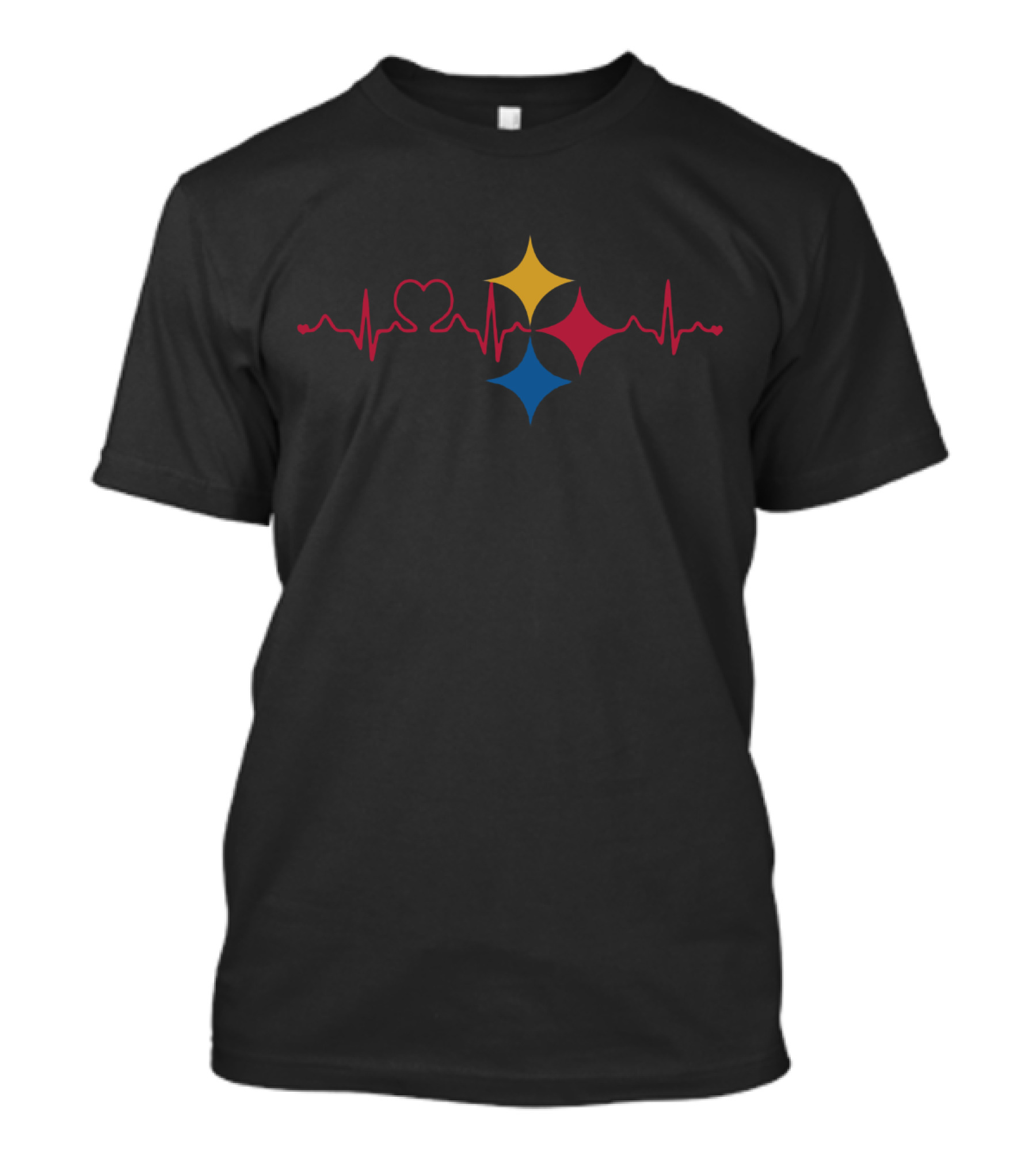 Pittsburgh Steelers Heartbeat Love Three Star Symbol T-Shirt