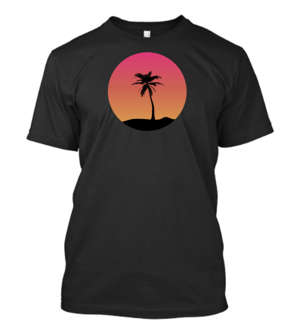 Silhouette Palm Tree Sunset Lazy Summer T-Shirt