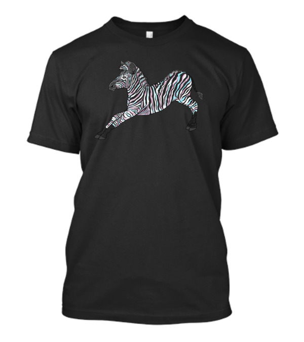 Playful Striped Zebra In Motion With Lazy Vibes T-Shirt