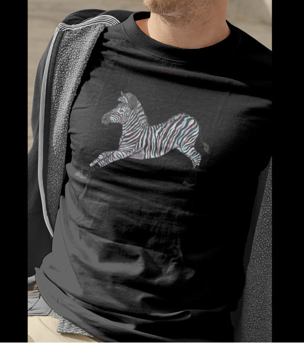 Playful Striped Zebra In Motion With Lazy Vibes T-Shirt