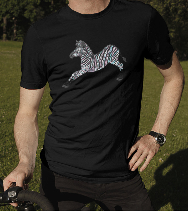 Playful Striped Zebra In Motion With Lazy Vibes T-Shirt