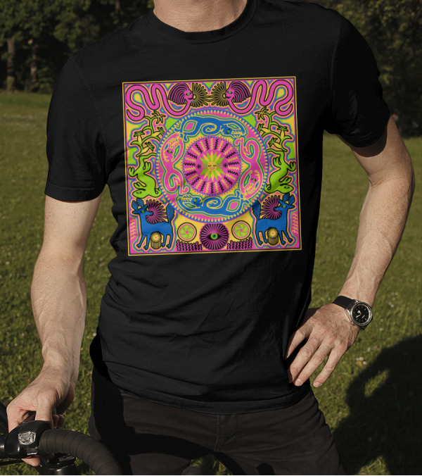 Creating Daylight Psychedelic Animals And Floral Patterns With Vibrant Colors T-Shirt