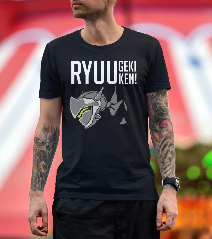 RYUUGEKIKEN Genji Pixel Ultimate Overwatch Character T-Shirt