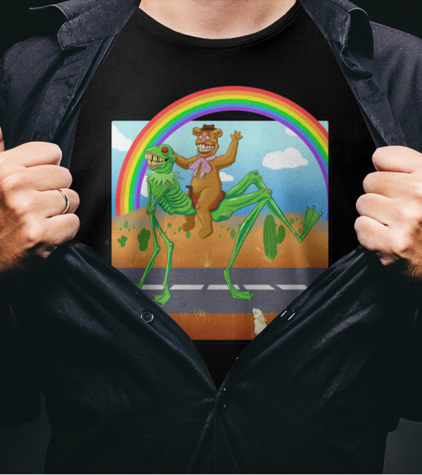 KermStupid Rainbow Cowboy Adventure In Cactus Desert By Aspasia Lin T-Shirt