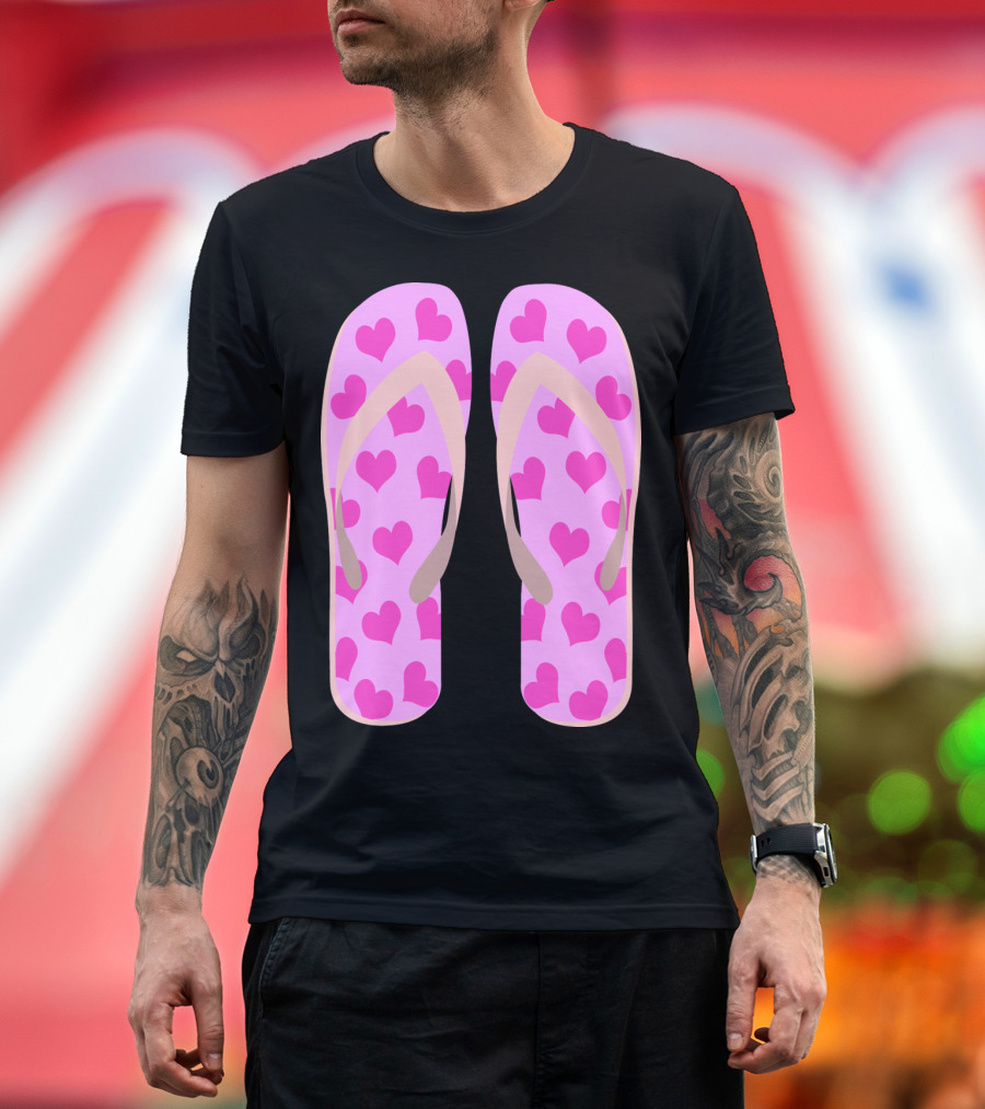Flip Flops Pink Heart T-Shirt