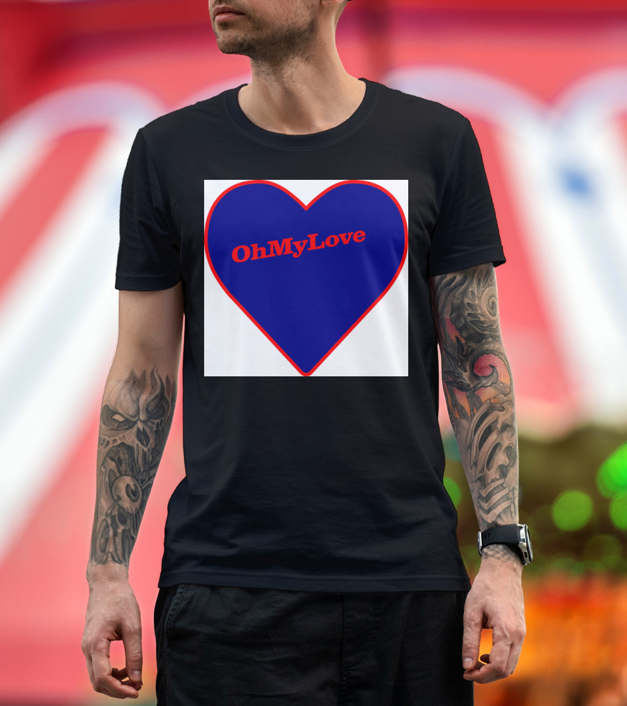 Oh My Love Blue Red Heart T-Shirt