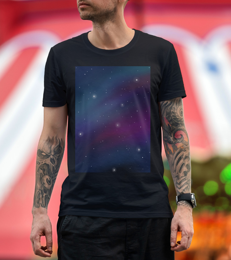Starburst Worlds Cosmic Galaxy Starry Night Sky T-Shirt