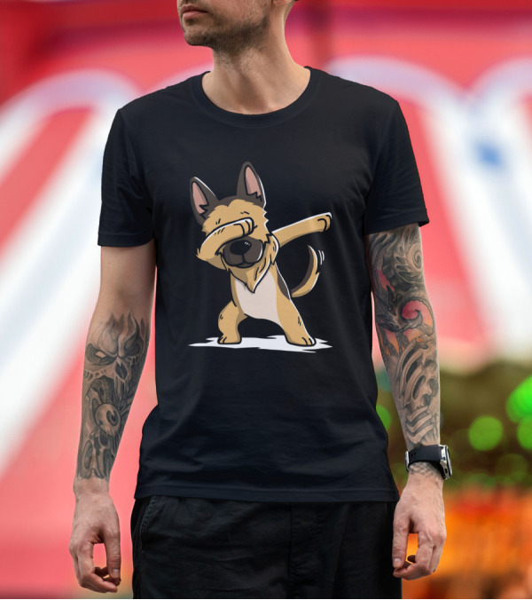 Premium T-Shirt: German Shepherd Dog Dabbing Pose Funny Pet T-Shirt German Shepherd Dog Dabbing Pose Funny Pet T-Shirt