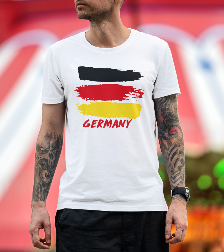 Germany Flag Brush Stroke Black Red Yellow T-Shirt
