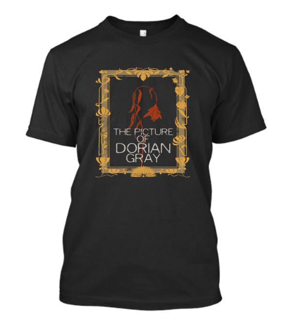 Books Collection: Floral Frame Design Featuring The Picture Of Dorian Gray T-Shirt