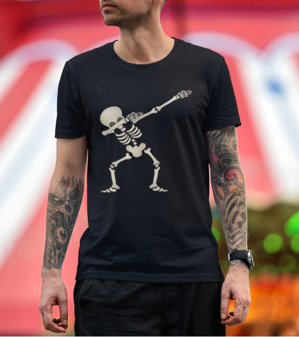 Premium T-Shirt: Dabbing Skeleton Halloween Skull Dab Pose T-Shirt Dabbing Skeleton Halloween Skull Dab Pose T-Shirt