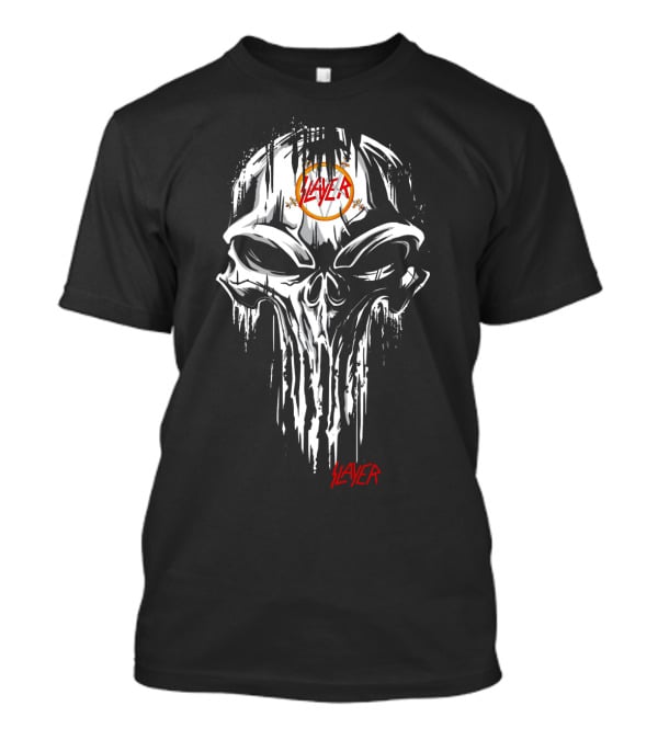 SLAYER Skull Dripping Logo With Inverted Pentagram T-Shirt