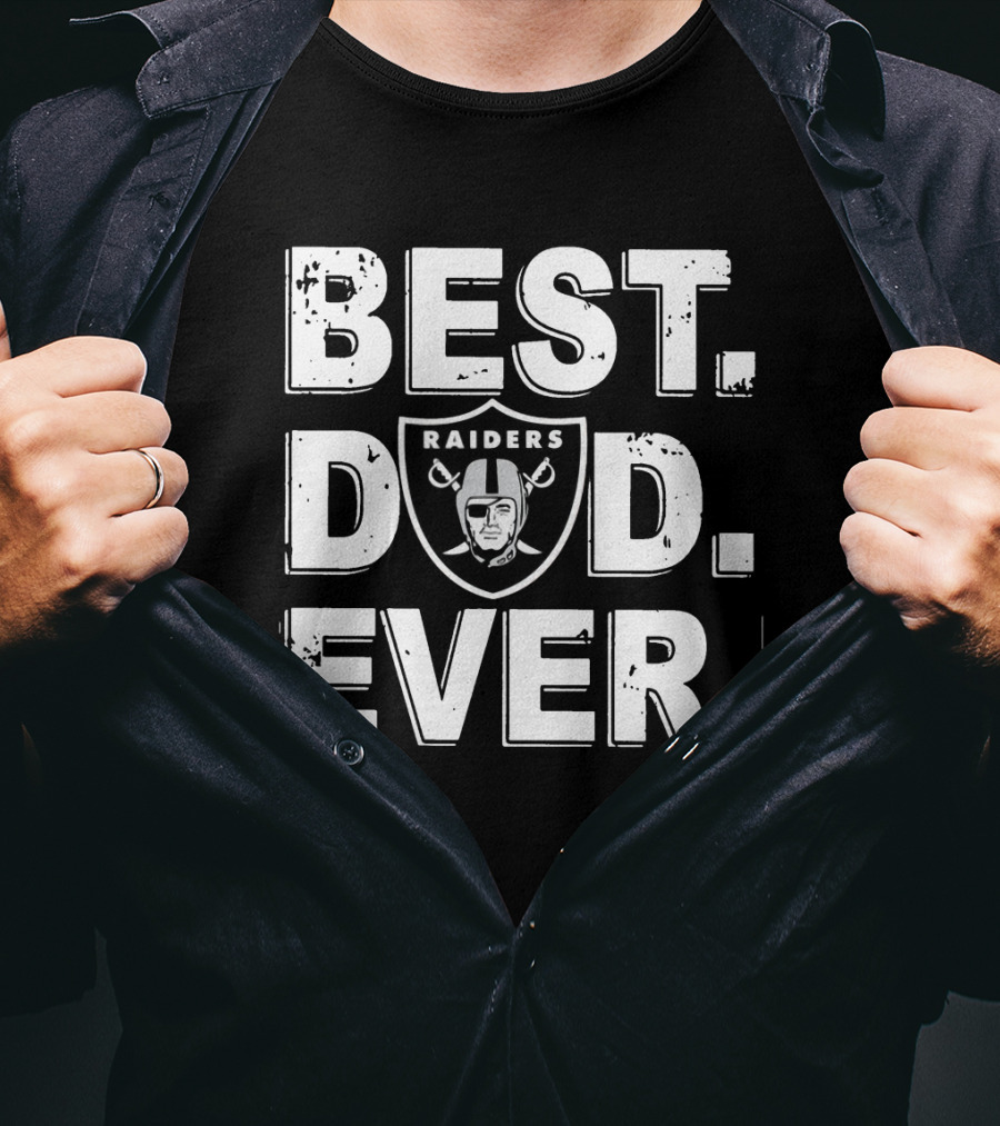 Best Dad Ever Raiders Football Fan Gift T-Shirt