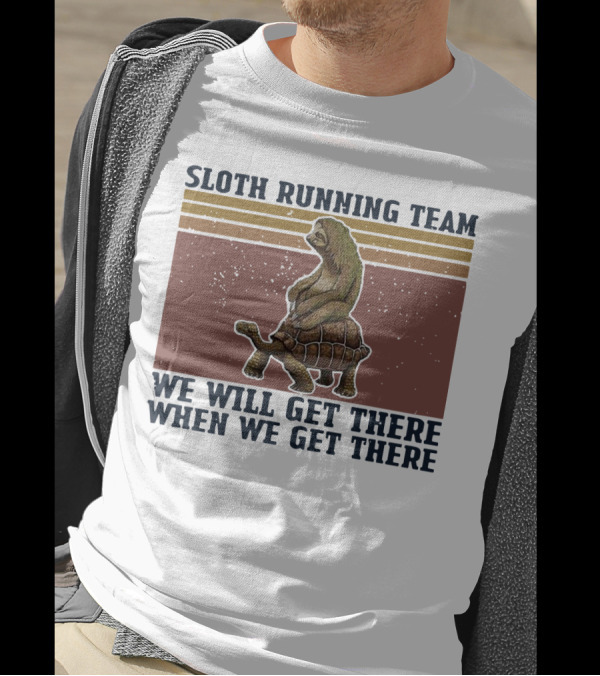 Sloth Running Team We Will Get There When We Get There Vintage Turtle T-Shirt