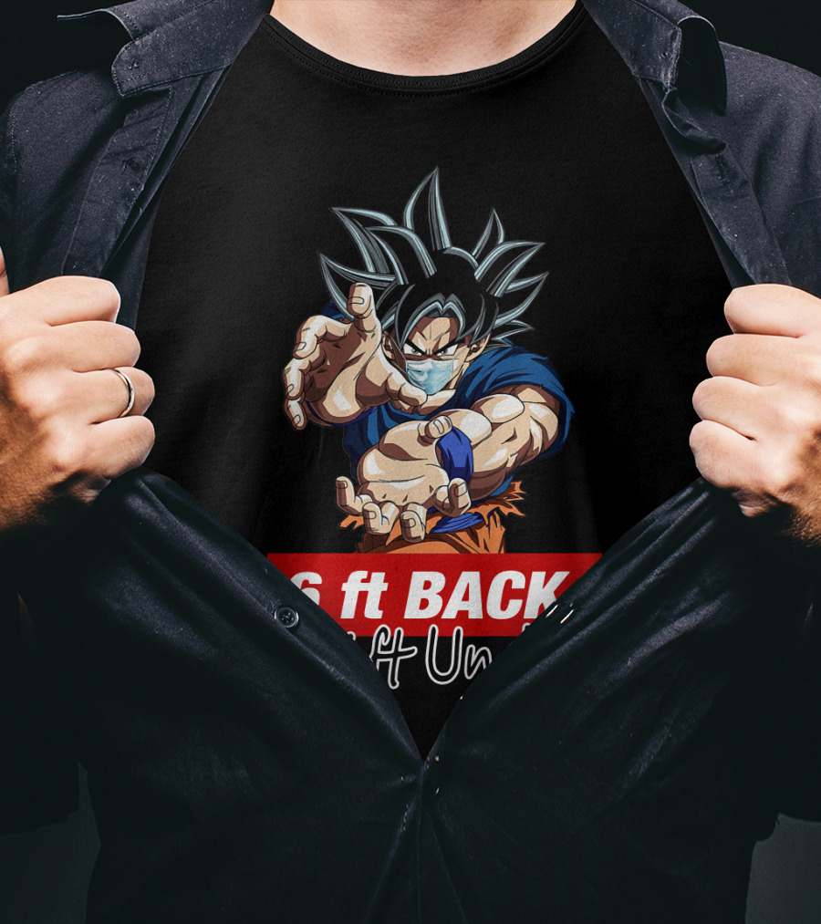 6 Ft Back Or 6 Ft Under Songoku Masked Action Pose T-Shirt
