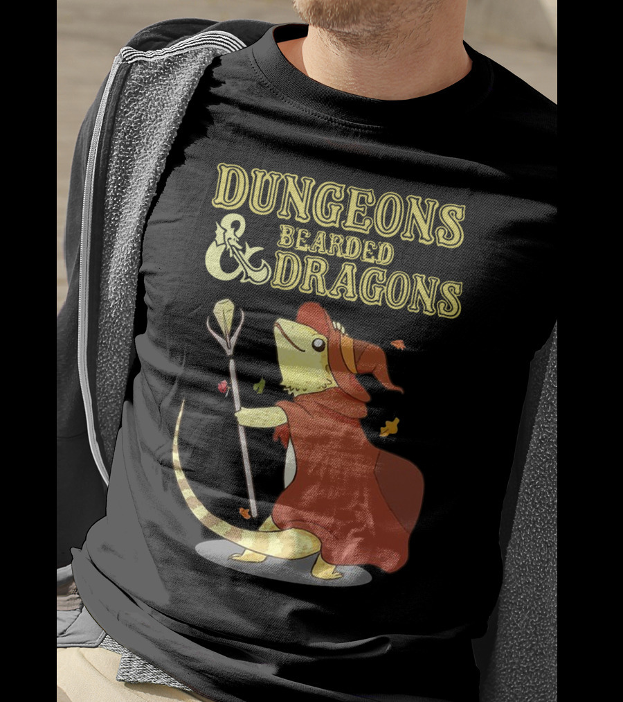 Dungeons And Bearded Dragons Mage Lizard Adventure T-Shirt