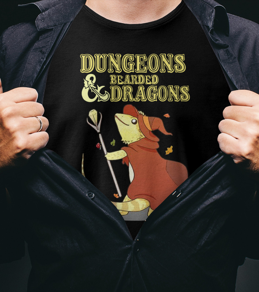 Dungeons And Bearded Dragons Mage Lizard Adventure T-Shirt