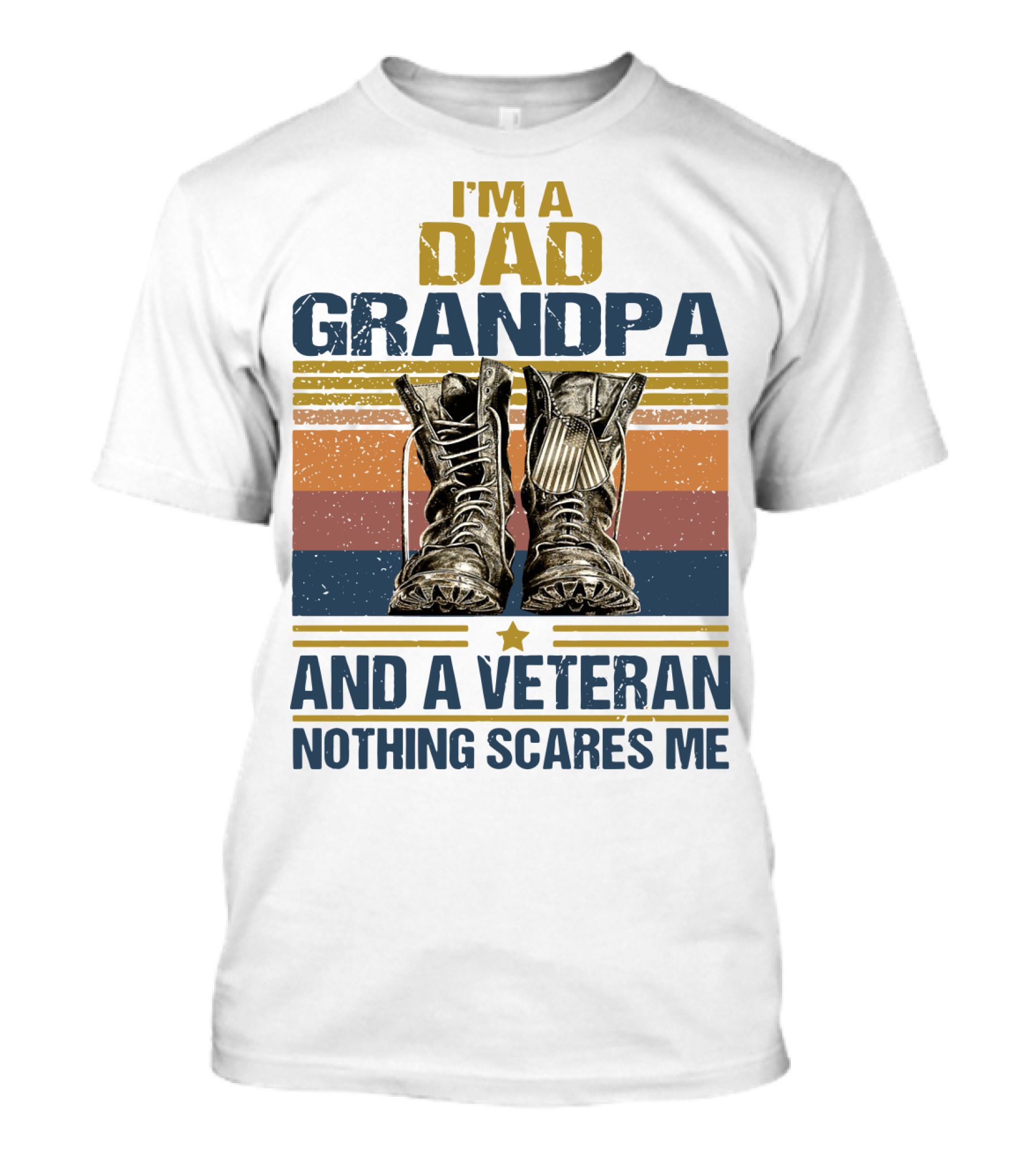 I'm A Dad Grandpa And A Veteran Nothing Scares Me Vintage Shoes T-Shirt