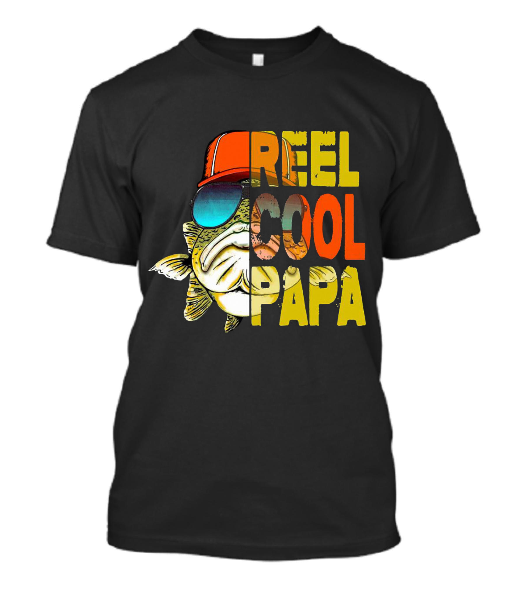 Reel Cool Papa Fish With Sunglasses And Cap T-Shirt
